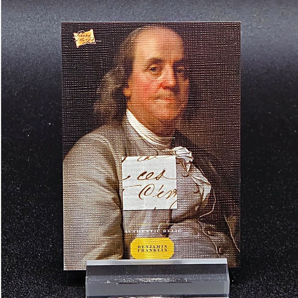 Authentic Benjamin Franklin Handwriting Relic on Canvas Piece of History